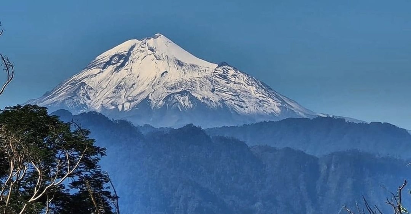 Nuestro mundo — el Pico de Orizaba desde la finca